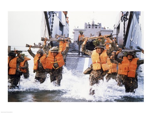 Framed Turkish Marines Amphibious Landing NATO Maneuvers Print