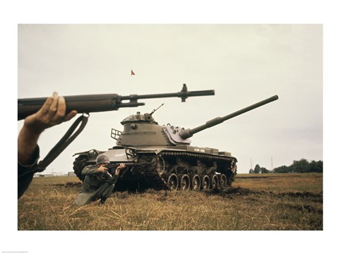 Framed M-14 Rifle M60 Tank Print