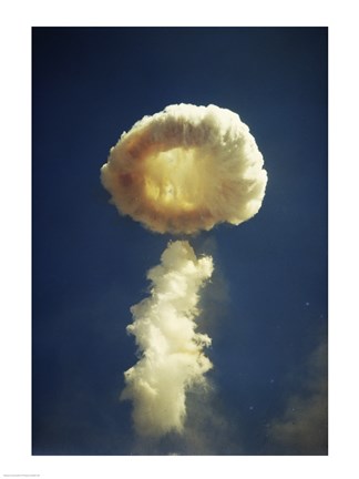 Framed Mushroom cloud formed bomb testing Print