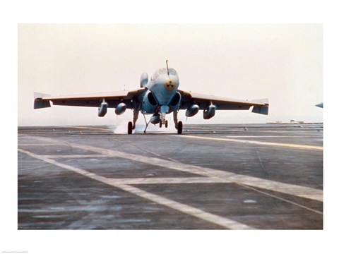 Framed Plane taking off from the USS Enterprise aircraft carrier Print