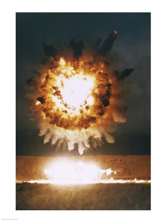 Framed San Clemente, CA The Explosion From A BGM-109 Tomahawk Missle Print