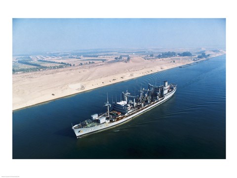 Framed USS Neosho Transits the Suez Canal Print