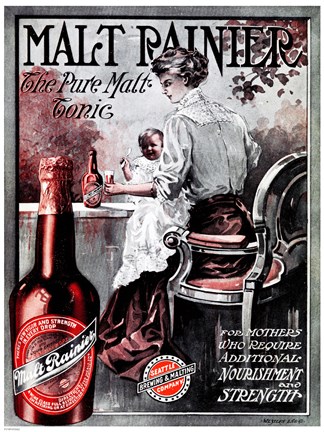 Framed Malt Rainier Beer Print