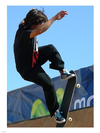 Framed Skateboarder On Blue Print