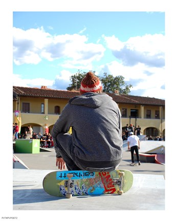 Framed Skater In Florence On Board Print