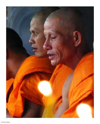 Framed Buddhist Monk Meditation in Wat Khung Taphao Print