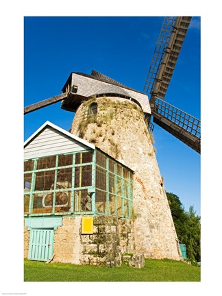 Framed Traditional windmill at a sugar mill, Morgan Lewis Sugar Mill, Scotland District, Barbados Print