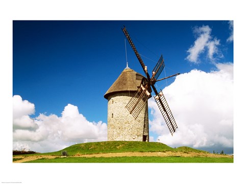 Framed View of a traditional windmill, Skerries Mills Museum, Ireland Print