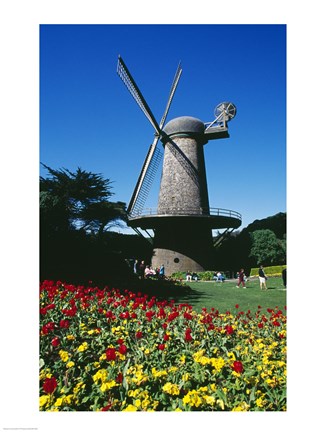 Framed USA, California, San Francisco, Golden Gate Park, windmill Print