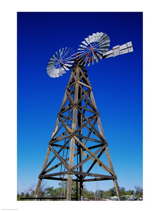 Framed Low angle view of a windmill at American Wind Power Center, Lubbock, Texas, USA Print