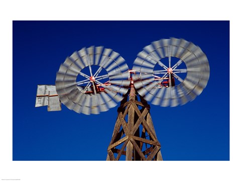Framed Double Spiral Windmill in Texas Print