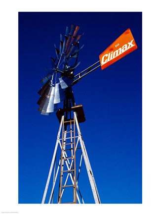 Framed Orange Climax Windmill Texas, USA Print