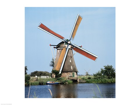 Framed Windmills Kingergisk Netherlands Print