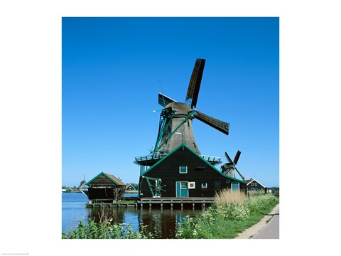 Framed Windmill, Zaanse Schans, Netherlands Print