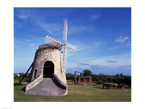 Framed Windmill at the Whim Plantation Museum, Frederiksted, St. Croix Print