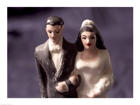 Framed Close-up of a wedding cake figurine Print