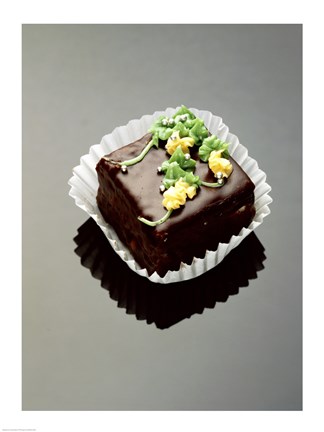 Framed Close-up of a chocolate cake Print