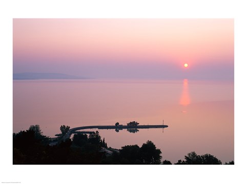 Framed Sunrise view from Tihany, Tihany, Lake Balaton, Hungary Print