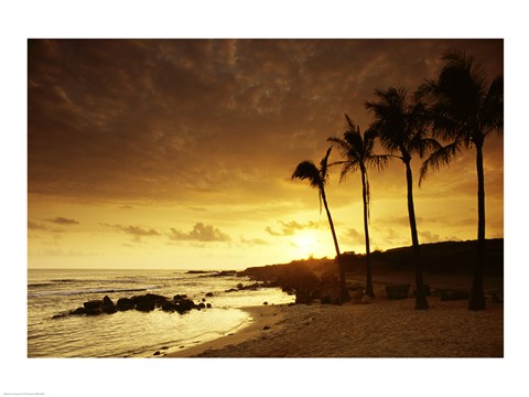 Framed Kauai Hawaii USA at Sunset Print