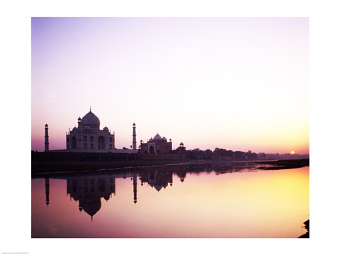Framed Silhouette of the Taj Mahal, Agra, Uttar Pradesh, India Print