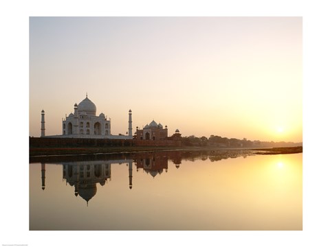 Framed Silhouette of the Taj Mahal at sunset, Agra, Uttar Pradesh, India Print