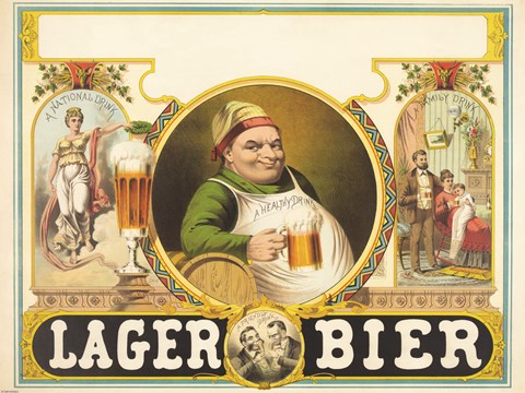 Framed Lager Bier Print