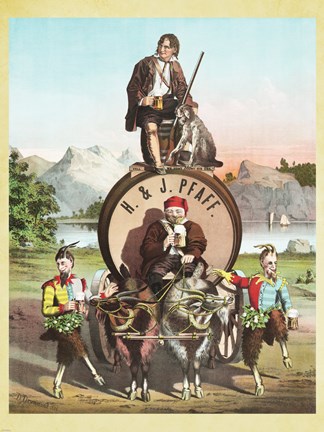 Framed H&amp;J Lager Beer Print