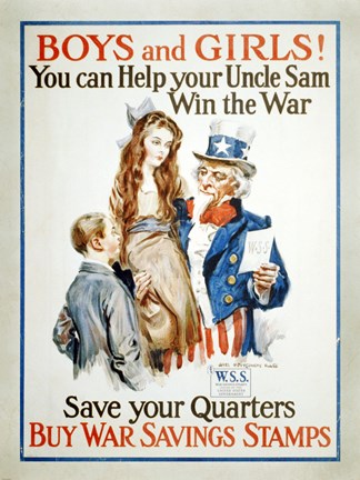 Framed Help Uncle Sam Win the War Print