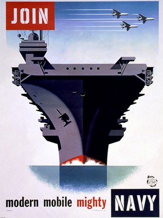 Framed Modern Mobile Mighty Navy Print