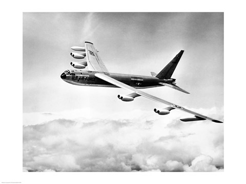 Framed High angle view of a military airplane in flight, B-52C Stratofortress Print