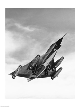 Framed Low angle view of a bomber plane in flight, B-58 hustler Print