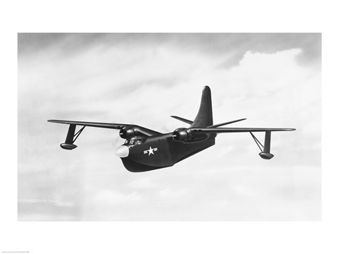 Framed Fighter plane in flight, P5M-1 Marlin Print