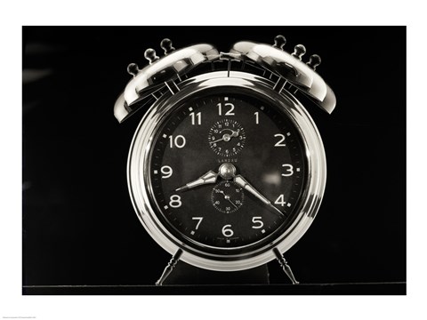 Framed Close up of vintage alarm clock Print