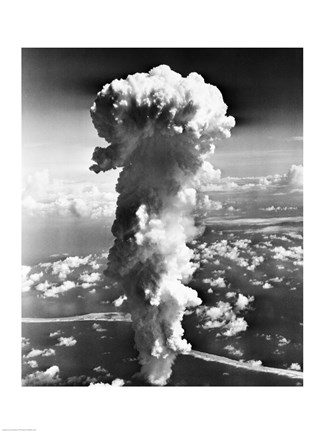 Framed Clouds formed by an atomic explosion Print