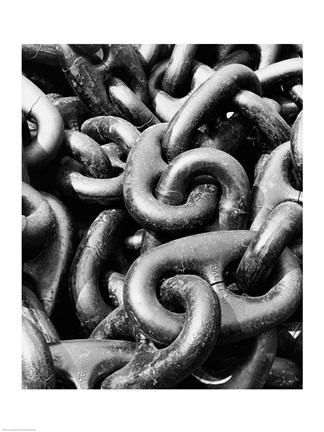 Framed Close-up of a rusty anchor chain, Sun Shipbuilding Company, Chester, Pennsylvania, USA Print