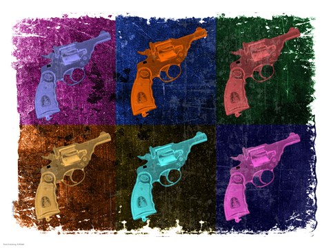 Framed Revolver - Pop Art Print
