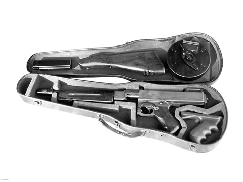 Framed Tommy Gun in a Violin Case Print