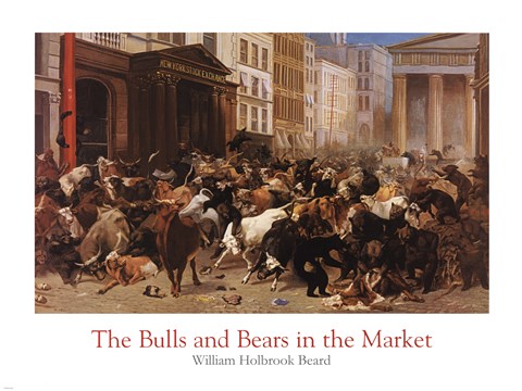 Framed Bulls and Bears in the Market Print