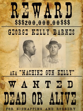 Framed Machine Gun Kelly Wanted Poster Print