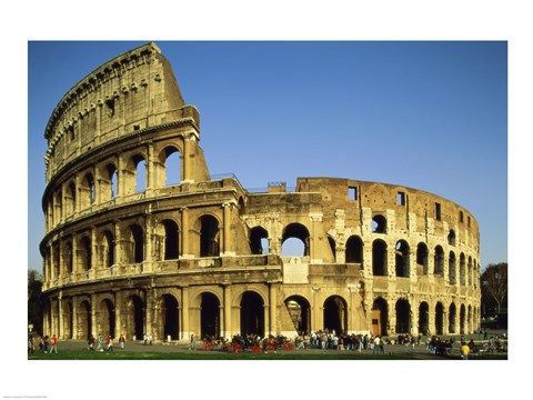 Framed Low angle view of a coliseum, Colosseum, Rome, Italy Landscape Print