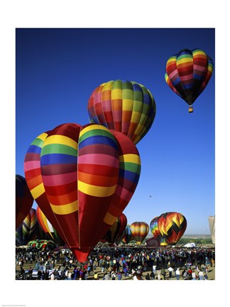 Framed Hot air balloons at the Albuquerque International Balloon Fiesta, Albuquerque, New Mexico, USA Vertical Print