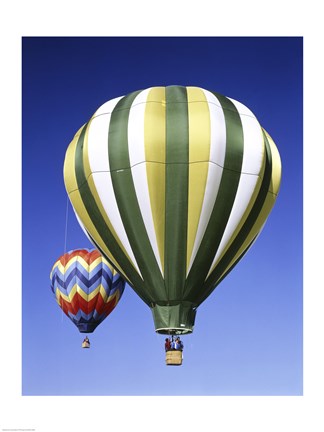 Framed Green Hot Air Balloon Print