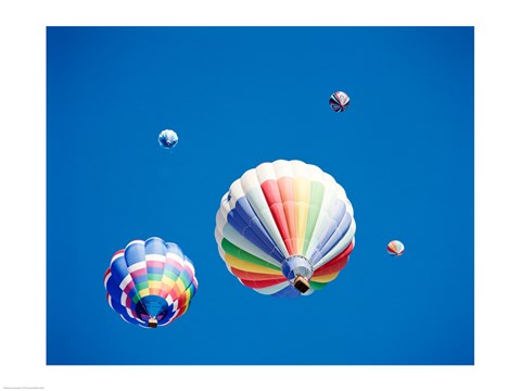 Framed Rainbow Hot Air Balloons as Seen from Below Print