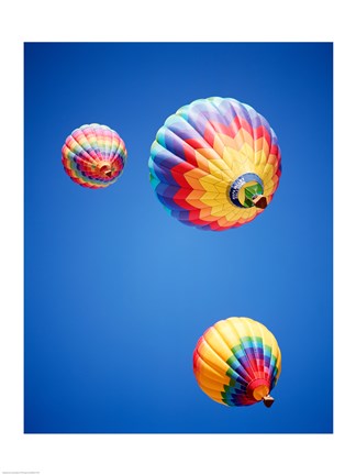 Framed Three Hot Air Balloons from Below Print