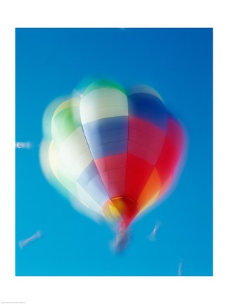 Framed Blur view of a hot air balloon in the sky, Albuquerque, New Mexico, USA Print