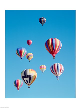 Framed Group of Colorful Hot Air Balloons Print
