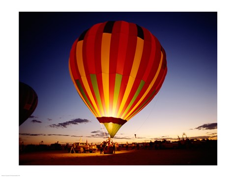 Framed Low angle view of a hot air balloon taking off, Albuquerque, New Mexico, USA Print