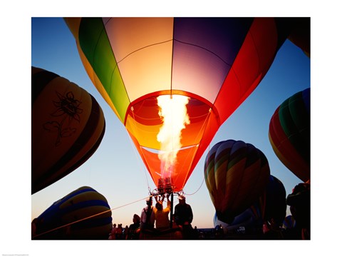 Framed Low angle view of a hot air balloon taking off, Albuquerque, New Mexico, USA Print