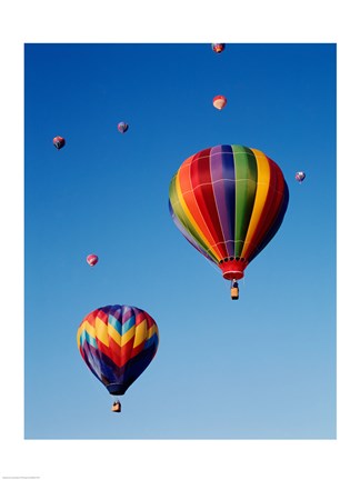 Framed Hot Air Balloons Going Up, Up and Away Print