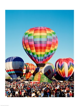 Framed Floating hot air balloons, Albuquerque International Balloon Fiesta, Albuquerque, New Mexico, USA Print